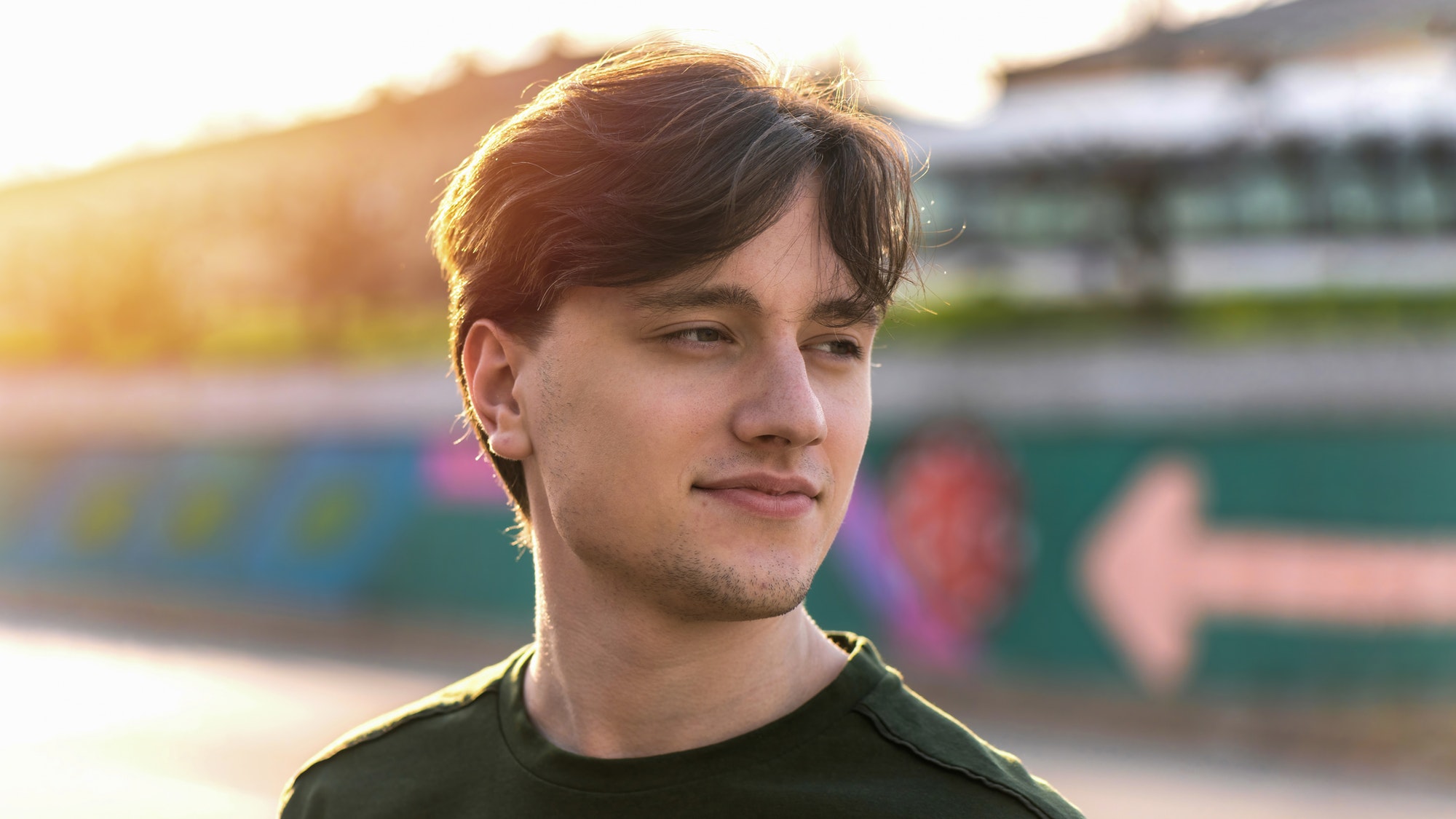 Portrait of a man at sunset